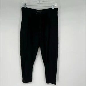 Transit Par Such Capri Pants Women's Sze 1 XS Black Italian Velvet Contrast